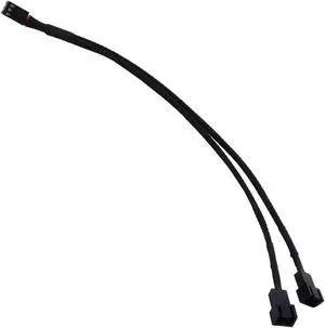 JAENFONG Case Fan 3pin 1 to 2 Splitter Cable Hub Adpater,Motherboard 3-pin Fan Sleeved Braided Y Splitter Internal Power Extension Cable for Computer CPU/Case Fan 1x2 Converter - 10 inches