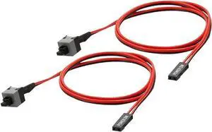JAENFONG 2 Pin SW PC Power Switch Cable, ATX Computer on/off Push Button Switch Wire for Case Connects to motherboard - 20", 2 Pack