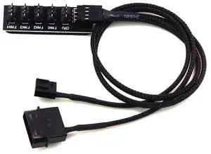 Cooling Fan Cable Splitter 5 in 1 HUB Pwm2510 Nylon Network 4PIN Independent Power Supply Fan Converter Computer Extend Adapter