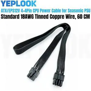 8Pin to 4+4Pin EPS/ATX12V CPU Power Cable ForSeasonic X-1050XM2, X-1250XM2, X-650 KM3, X-750 KM3, X-850 KM3 Modular Power Unit