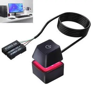 Desktop Computer Power Switch ON/OFF Colorful Backlight Mechanical Shaft Key External Remote Start PC Motherboard Reset Button