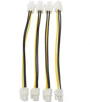 JAENFONG ATX Plug CPU Power Adapter Cable 4PCS 8Inch 4-Pin ATX Male to 4-Pin ATX Female 12V Motherboard Power Extension Cable