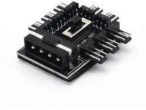 1 to 8 3Pin Fan Hub Pwm Sata Molex Splitter PC Mining Cable 12V Power Suppply Cooler Cooling Speed Controller 4PIN Adapter