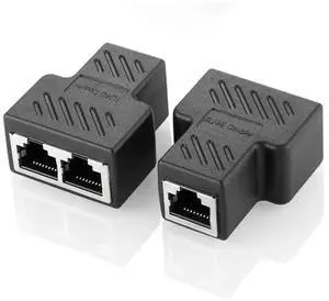 RJ45 Gbps Network Cable Connector Extend Wire Adapter RJ45 8 Core Shielded Direct Head One Divided Two Converter Cable Splitter