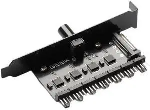 7-way Cooling Fan Speed Controller Cable Splitter 3Pin 4 Pin Power Sata Charging Radiator for PC Case Temperature Governor