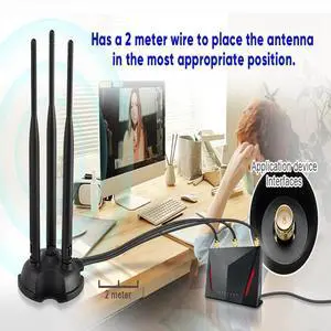 6dbi Dual Band 2.4GHz 5.8GHz Magnetic Base WiFi Antenna RP-SMA for Wireless Router Gateway PCI Express Network Cards