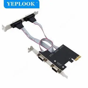 PCIe to 4 Ports DB9 RS232 COM Serial Port I/O PCI-E X1 Riser Card Expansion Adapter Chipset ASIX/AX99100 for Desktop PC Computer