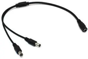 DC Power Cable 5.5 x 2.1mm 1 in 2 Out Wire Splitter POE CCTV Tester IP Camera 1 Female to 2 Male Plug Adapter Extend Converter