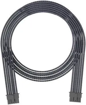 JAENFONG PCI-E5.0 12VHPWR 16Pin(12+4P) Sleeve Modular Cable, 16 AWG Male to Male Power Cable for RTX 3090Ti 4080 4090 (Black)