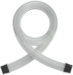 JAENFONG PCI-E5.0 12VHPWR 16Pin(12+4P) Sleeve Modular Cable, 16 AWG Male to Male Power Cable for RTX 3090Ti 4080 4090 (White)