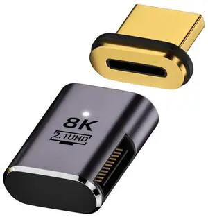 JAENFONG  HDMI 2.1 Magnetic Connector, HDMI Male to Female 90 Degree Right Side 8K@60Hz 4K@120Hz 48Gbps High Speed Gold Plated Gender Change Adapter
