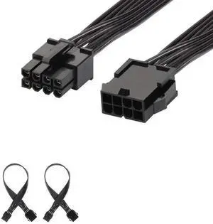 JAENFONG 8 Pin PCI Express Power Extension Cable (2 Pack), Durable PCIe Power Extension Cable, 12 inch