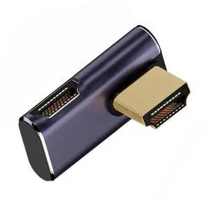 JAENFONG  8K Cable HDMI Male to HDMI 2.1 Female Vertical 90 Degree Right Up Angled Low Profile UHD Extension Adapter Support 8K 60hz HDTV