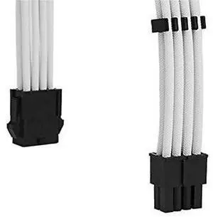 JAENFONG Sleeve Extension Power Supply Cable Kit 18AWG EPS 8-P+PCI-8-P with Cable Combs for PSU to Motherboard/GPU (White PCI 8+EPS 8)