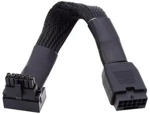 JAENFONG ATX3.0 PCI-E 5.0 12VHPWR Power Modular Cable Male to Female 90 Degree Down Angled Extension Cable