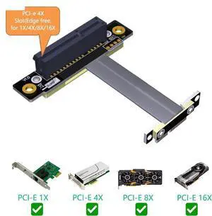 JAENFONG PCI Express PCIE Riser Card PCI-E 1x to 4x Riser Cable Graphics Card PCI Express Connector Flexible Cable Extension Port Adapter