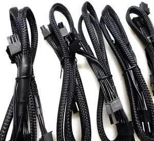 ForSeasonic, Dual PCIe 8Pin 6+2Pin Sleeved Net, GPU Power Cable ForSeasonic X-1250, X-1050, X-850, X-750, X-650 Modular Powers