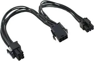 JAENFONG 8 inches PC Power Supply PCI e Molex 6pin to 2 PCIe 6 pin PCI express Splitter Extension Ribbon Cable ,6-pin Graphics Card Mining