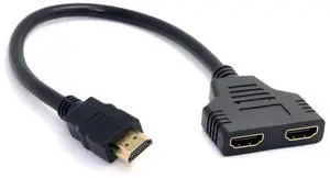 JAENFONG  HDMI Male to 2 HDMI Female 1 in 2 Out Splitter Cable Adapter Converter