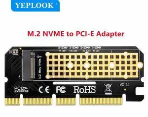 M Key M.2 NVMe NGFF to PCIe X16 X8 X4 SSD Riser Adapter with LED Indicator Full Speed 6000MB/s Not for B Key (SATA) Free Driver