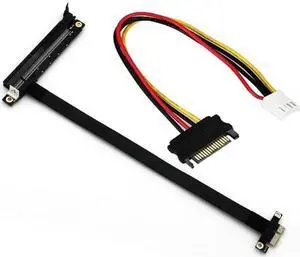 JAENFONG PCIE 1X TO 16X Flexible Extension Cable PCI Express 1 to 16 X Adapter PCIE Riser Card Extender SATA to IDE 4Pin Power for Mining