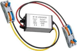 24 V to 12 V Downward Converter Reducer 5A 60 W Power Supply Adapter for Car Truck Vehicle Boat Solar System (Input 15-35v)