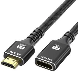 JAENFONG  8K Short HDMI Extendsion Cable 1 FT, 4K@120Hz HDMI 2.1 Extender Male to Female Cord Adapter, Supports 48Gbps, Dolby, eARC, Compatible with TV Stick, HDTV, Xbox, PS5, PS4, Laptop