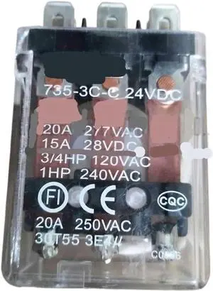 735-3C-C 735-3A-C 735-3A-F-C-T 12VDC 24VDC High Power Relay 20A 250VAC 11 Pins(735-3C-C-12VDC)