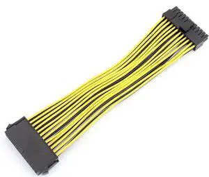 JAENFONG 20cm 24Pin Power Supply Cable 20+4Pin Motherboard Adapter Extension Cables Cord Extended Line 18AWG for BTC RIG Miner Mining