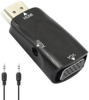 JAENFONG  HDMI to VGA Adapter1080P HDMI Male to VGA Female Converter with Audio Compatible with Monitor, Laptop, Computer, PC, Desktop, Projector, HDTV, Chromebook, Ultrabooks and More