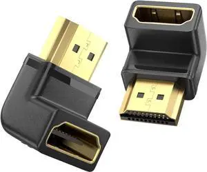 JAENFONG  8K HDMI Extension Adapter, 2 Pack 90 Degree Right Angle HDMI 2.1 Male to Female Extender Adapter, Support 8K@60Hz, 4K@144Hz, 2K@240Hz, HDR, eARC for Roku, PS4, PS5, HDTV, Xbox