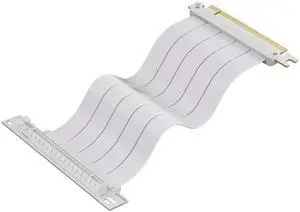 JAENFONG PCI-E 4.0 Riser Cable, PCIe 4.0 X16 High Speed Flexible GPU Riser Cable with PCI Express Port for GPU Extension Card, Length 25cm (White)