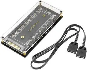 JAENFONG 5V 3Pin RGB LED Splitter 10-Port 3Pin LED Hub Controller with 50CM Extension Cable
