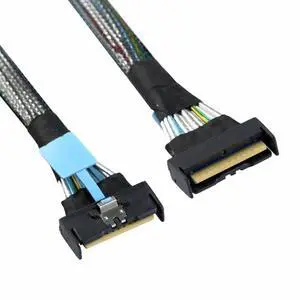 JAENFONG Cable PCI-E 5.0 Mini Cool Edge IO MCIO STR PCI-E 8i 74Pin Male to MCIO 74Pin Male Extender Cable 50cm
