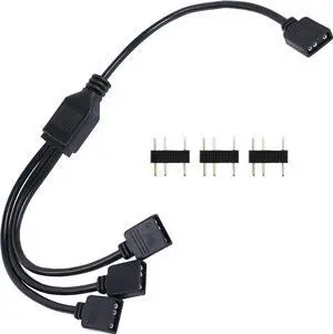 JAENFONG 3 Pin LED Strip Connector, Addressable ARGB Splitter Extension Cable for RGB 5050 3528 LED Light Strips, 5V 3 Pin ARGB LED Cable for PC, Computer Fans, ARGB LED Splitte Series, etc
