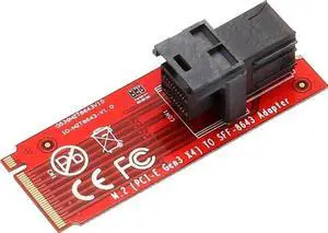 JAENFONG  M.2 Mini-SAS HD to U.2 Cable (SFF-8643 to SFF-8639) Connector for U.2 PCIe-NVMe SSD U2 U.2 Kit Cable Included SI-ADA40121