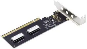 JAENFONG  Oculink to PCIe 4.0 X16 Adapter 2 Port SFF-8611/8612 8i to PCI Express Expansion Card Adapter with 8cm/12cm Slot Bracket