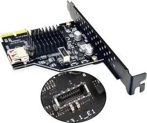 JAENFONG  USB3.1 Gen2 Internal 20-pin Front Panel Connector Expansion Card 10 Gbit/s USB 2.0 PCI Express 3.0 X2 Adapter for Desktop PCs