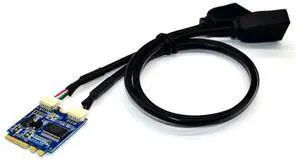 JAENFONG Riser Card M.2 NGFF Key A-E to Dual USB2.0 Extension Cable Card M.2 to USB Expansion Card Converter Cable Desktop USB HUB USB 2.0 Connector Adapter Port Multilier