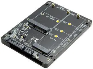 JAENFONG  2 in 1 Combo M.2 NGFF B-key & mSATA SSD to SATA 3.0 Adapter Converter Case Enclosure