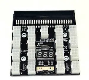 JAENFONG PCI-E 17x 6Pin Power Supply Breakout Board Adapter Converter 12V for Ethereum BTC Antminer Miner Mining HP Server PSU GPU