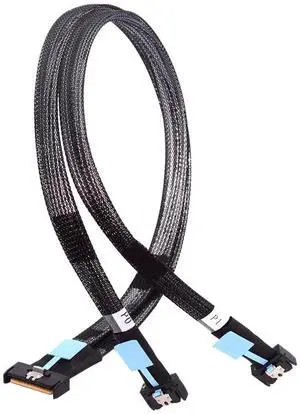 JAENFONG PCI-E 5.0 Mini Cool Edge IO MCIO STR PCI-E 8i 74Pin Male to Dual MCIO 38Pin Male Extender Cable 50cm