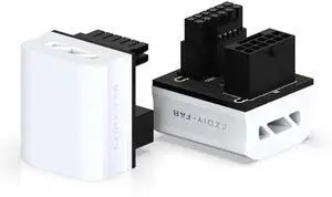 JAENFONG 12VHPWR 12+4 Pin Angle Connector Power Adapter for RTX40' Series Graphics Card, Supports 600W output, Comptatible to RTX4090,4080,4070ti -180 Degrees RVS Type- White-1 Pack