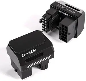 JAENFONG PCIe 5.1 Adapter - 600W 12+4pin, 16pin 12VHPWR GPU Power Connector, 12V-2x6 GPU Adapter,180 Degree Right Angle - Compatible with RTX 3090Ti, 4070Ti, 4080, 4090 GPU - RVS Type, Black, 1 Pack