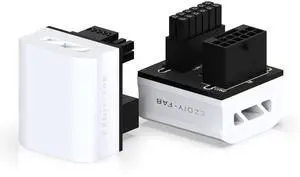 JAENFONG 12VHPWR 12+4 Pin Angle Connector Power Adapter for RTX40' Series Graphics Card, Supports 600W Output, Comptatible to RTX4090,4080,4070ti -180 Degrees STD Type- White-1 Pack