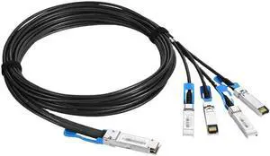 JAENFONG 100Gbps QSFP28 To 4xSFP28 Breakout Cable High Speed DAC Fiber Cable 3.3FT/1m JAENFONG 100Gbps QSFP28 To 4xSFP28 Breakout Cable High Speed DAC Fiber Cable 3.3FT/1m