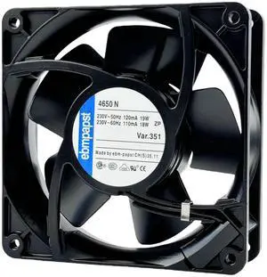 JAENFONG  for ebmpapst Cooling Fan 4650N, All Metal High Temperature Resistant Axial Cooling Fan 2-Pin 120x120x38mm AC 230V 50/60Hz 0.12A