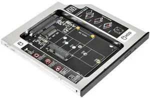 JAENFONG  MSATA NGFF B/M-Key SSD to Slimline SATA 13Pin Caddy Case for 9.5mm Universal Laptop CD/DVD-ROM Optical Bay