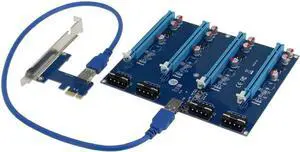JAENFONG PCI-Express PCIe 1 to 4 PCI express 16X slots Riser Card PCI-E 1X to External 4 slot Adapter PCIe Port Multiplier for Mining JAENFONG PCI-Express PCIe 1 to 4 PCI express 16X slots Riser Card PCI-E 1X to External 4 slot Adapter PCIe Port Multiplier for Mining