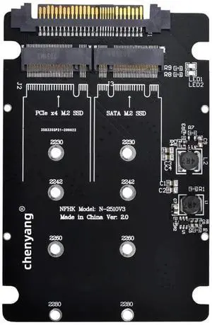 JAENFONG  M.2 NVME/NGFF SATA SSD to U.2 SFF-8639 2 in 1 Combo Hard Drive Converter Adapter (NVME to SATA not Working)